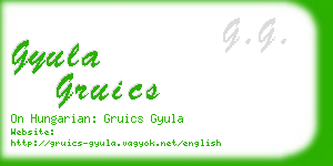 gyula gruics business card